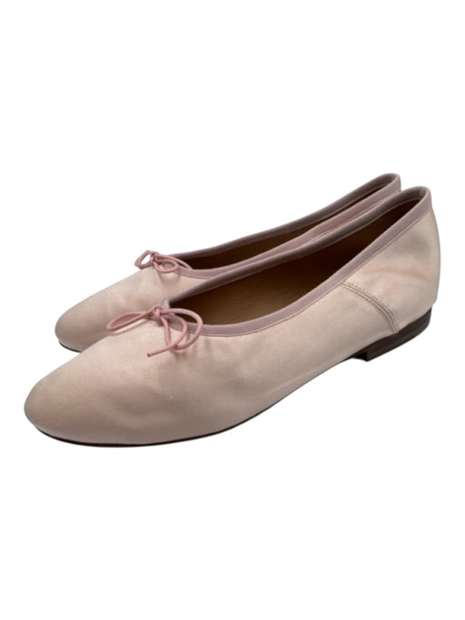 Mansur Gavriel Shoe Size 38 Pink Leather & Textile Round Toe Bow Detail Flats Pink / 38