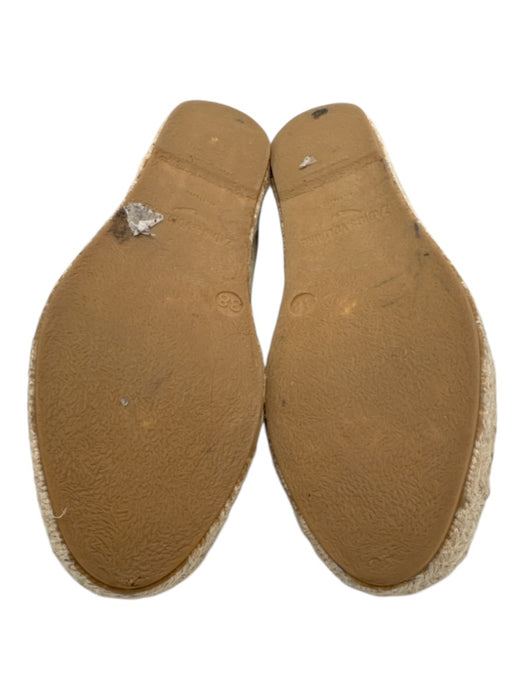 Zadig & Voltaire Shoe Size 38 Beige & Black Canvas & Leather Raffia Espadrille Beige & Black / 38