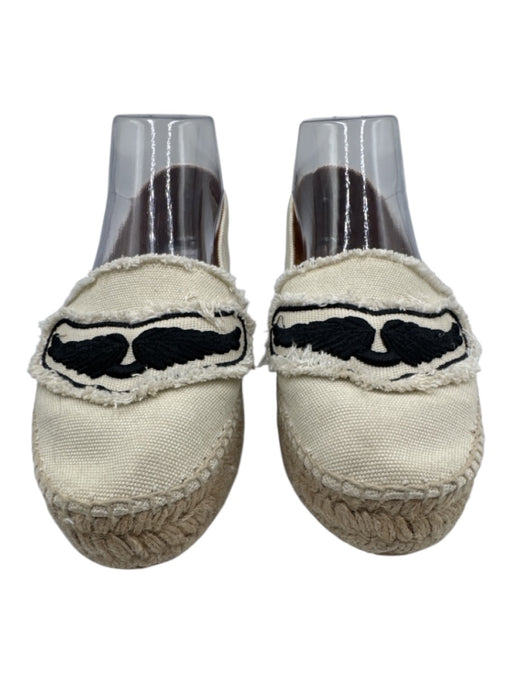 Zadig & Voltaire Shoe Size 38 Beige & Black Canvas & Leather Raffia Espadrille Beige & Black / 38