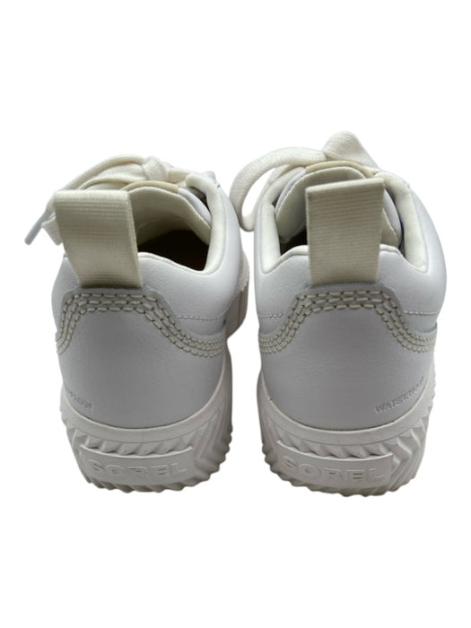 Sorel Shoe Size 8 White Leather Upper Stitch Detail Low Platform Sneakers White / 8