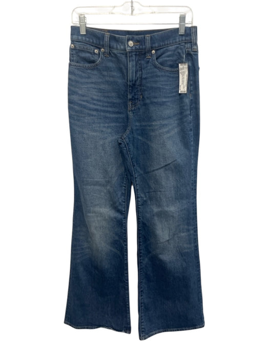 J.Crew Size 27 Med Wash Cotton Denim Zip & Button Whiskering Flare Jeans Med Wash / 27