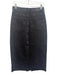 Pistola Size 28 Black Wash Cotton Denim 5 Pocket Jean Raw Edge Midi Skirt Black Wash / 28