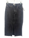 Pistola Size 28 Black Wash Cotton Denim 5 Pocket Jean Raw Edge Midi Skirt Black Wash / 28