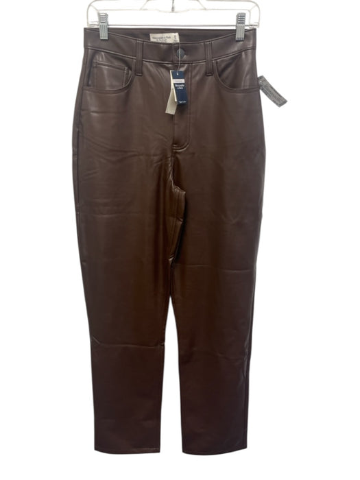 Abercrombie & Fitch Size 28 Long Chocolate Brown Faux Leather High Waist Pants Chocolate Brown / 28 Long