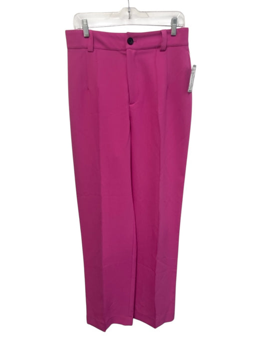 Zara Size M Bubblegum Pink Polyester Blend High Rise Center Seam Wide Leg Pants Bubblegum Pink / M