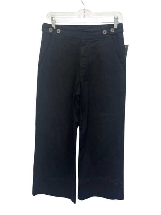 Pilcro Size 29 Black Cotton High Waist button waist detail Wide Leg Pants Black / 29