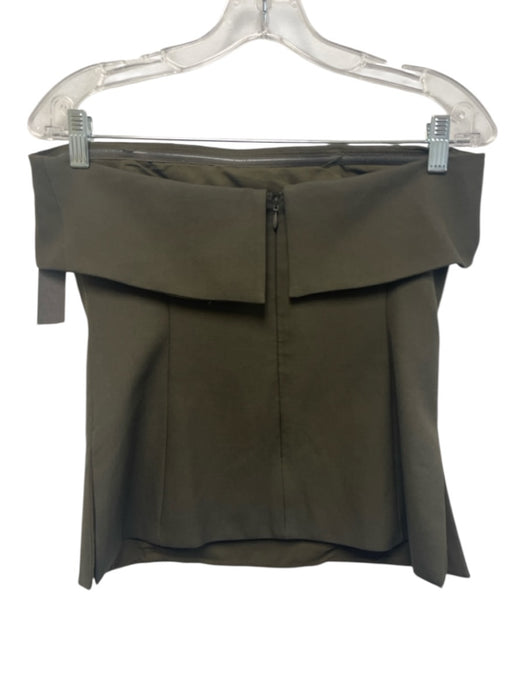 Babaton Size 8 Olive Green Polyester Strapless Zip & Hook Closure Mini Skirt Set Olive Green / 8