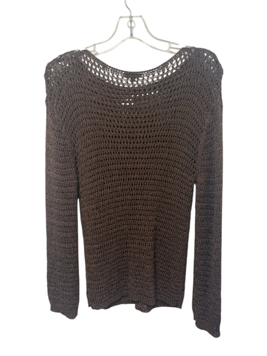 Rails Size XS Chocolate Brown Viscose Blend Open Knit Wide Neck Sweater Chocolate Brown / XS