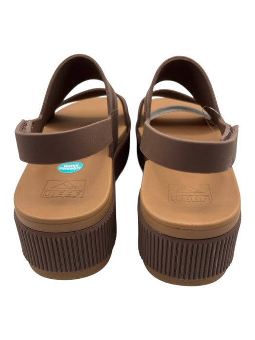 Reef Shoe Size 9 Brown Rubber Double Strap Platform Slingback Sandals Brown / 9