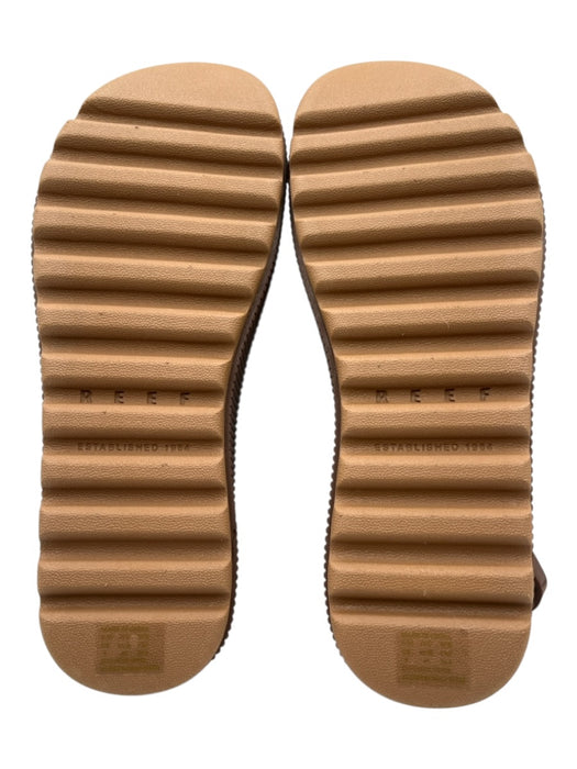 Reef Shoe Size 9 Brown Rubber Double Strap Platform Slingback Sandals Brown / 9