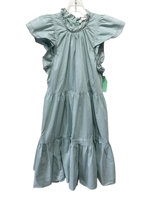 Karlie Size M Aqua Blue Cotton & Nylon Tiered Pockets Dress Aqua Blue / M
