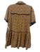 Pilcro Size S Tan & blue Viscose & Polyamide Lace Trim Checked Dress Tan & blue / S