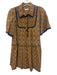 Pilcro Size S Tan & blue Viscose & Polyamide Lace Trim Checked Dress Tan & blue / S
