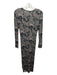 Joie Size XS Black & Multi Viscose Paisley Print Ruched Long Sleeve Knit Dress Black & Multi / XS