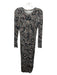 Joie Size XS Black & Multi Viscose Paisley Print Ruched Long Sleeve Knit Dress Black & Multi / XS