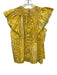 Hunter Bell Size S Yellow & White Cotton Ruffle Cap Sleeve All Over Print Top Yellow & White / S