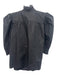 Love The Label Size S Black Cotton Short Sleeve Ruffle Neckline Split Neck Top Black / S