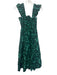 Hill House Size XS Green Cotton Sleeveless Ruffle Cap Sleeve Midi Dress Green / XS