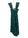 Hill House Size XS Green Cotton Sleeveless Ruffle Cap Sleeve Midi Dress Green / XS