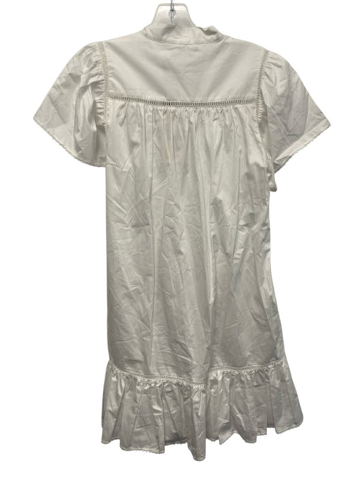 Rebecca Minkoff Size NWT White Cotton Short Sleeve 1/2 Button pleats Dress White / NWT