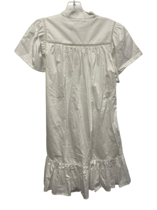 Rebecca Minkoff Size NWT White Cotton Short Sleeve 1/2 Button pleats Dress White / NWT
