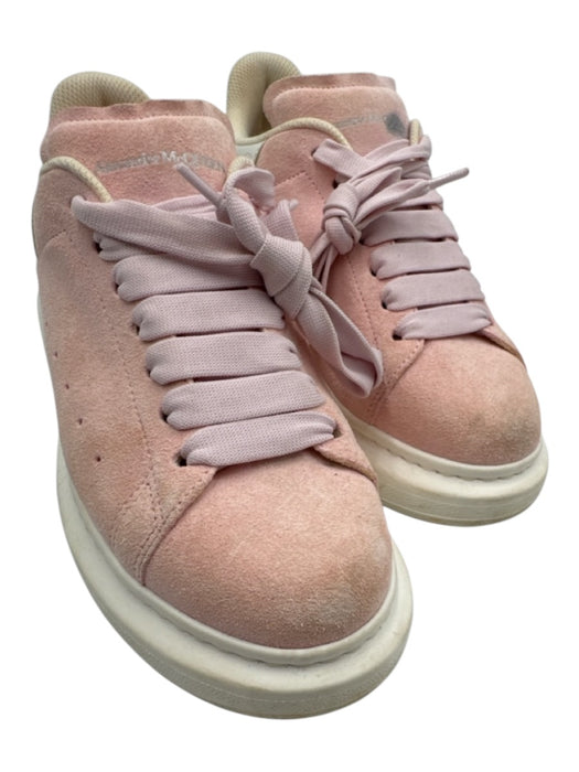 Alexander Wang Shoe Size 37.5 Pink & White Leather Lace Up Suede Sneakers Pink & White / 37.5