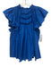 Sea New York Size M Blue Cotton Mock Neck Ladder Stitch Rouched Top Blue / M