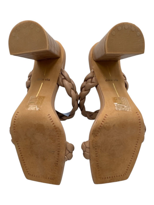 Dolce Vita Shoe Size 7 Beige Leather 2 Strap Braided Strap Square Toe Shoes Beige / 7