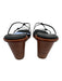 Kaanas Shoe Size 7 Black & natural brown wood Leather Strappy Knots Wedge Shoes Black & natural brown wood / 7