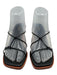 Kaanas Shoe Size 7 Black & natural brown wood Leather Strappy Knots Wedge Shoes Black & natural brown wood / 7