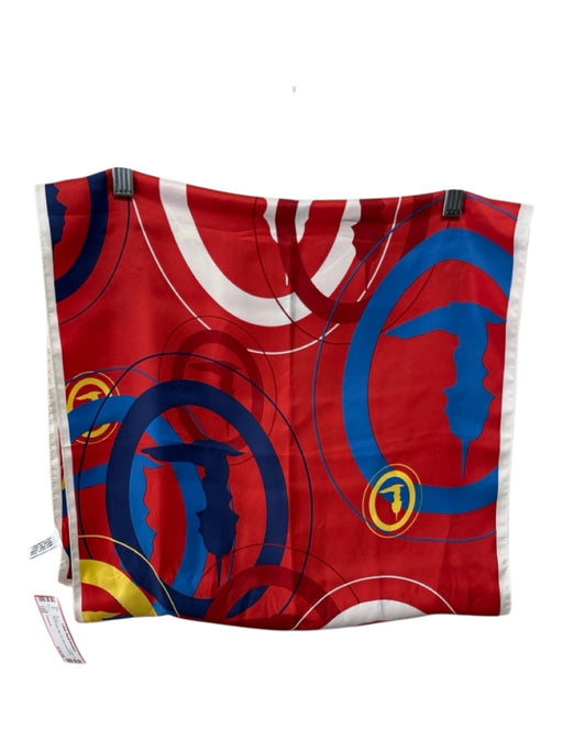 Trussardi Red & Multi Silk Geo Print scarf Red & Multi
