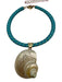Blue & White Rope Shell Pendant Lobster Clasp Necklace Blue & White