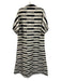 Emily McCarthy Size M Black & White Print Polyester Horizontal Stripes Dress Black & White Print / M