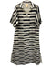 Emily McCarthy Size M Black & White Print Polyester Horizontal Stripes Dress Black & White Print / M