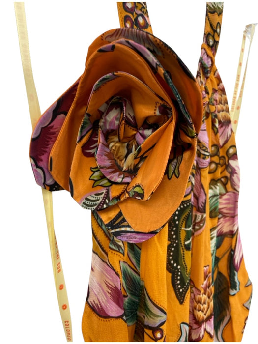 Farm Rio Size M Orange, Purple, Blue Viscose Floral Halter Dress Orange, Purple, Blue / M
