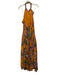 Farm Rio Size M Orange, Purple, Blue Viscose Floral Halter Dress Orange, Purple, Blue / M