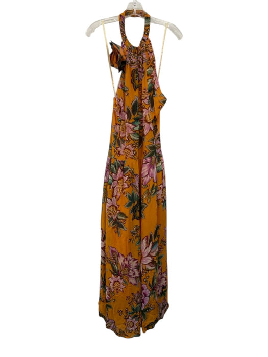Farm Rio Size M Orange, Purple, Blue Viscose Floral Halter Dress Orange, Purple, Blue / M