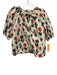 Sezane Size 36 / 38 Cream, Red, Green Cotton Half Puff Sleeve V Zip Front Skirt Cream, Red, Green / 36 / 38