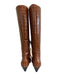 Mercedes Castillo Shoe Size 8 Brown Leather Side Zip Croc Embossed Boots Brown / 8