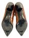 Mercedes Castillo Shoe Size 8 Brown Leather Side Zip Croc Embossed Boots Brown / 8