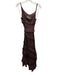 Missoni Size Est S Brown & Purple Rayon Blend Sleeveless Sheer Tiered Midi Dress Brown & Purple / Est S