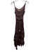 Missoni Size Est S Brown & Purple Rayon Blend Sleeveless Sheer Tiered Midi Dress Brown & Purple / Est S
