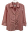 Foxcroft Size 8 Red & White Cotton V Neck Striped Collared Long Sleeve Top Red & White / 8