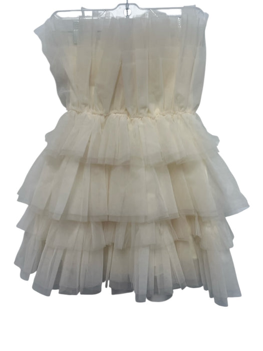 Mable Size S White Polyester Tulle Zip Side Sleeveless Mini Dress White / S