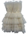 Mable Size S White Polyester Tulle Zip Side Sleeveless Mini Dress White / S