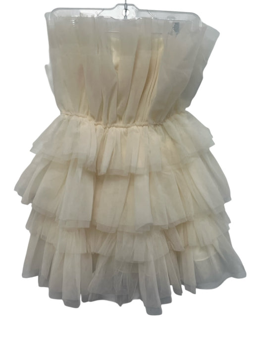 Mable Size S White Polyester Tulle Zip Side Sleeveless Mini Dress White / S