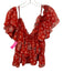 Misa Size XS Red Viscose Paisley Off Shoulder Mini Skirt Skirt Set Red / XS