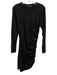 Veronica Beard Jeans Size S Black Cotton gathered side Long Sleeve Midi Dress Black / S