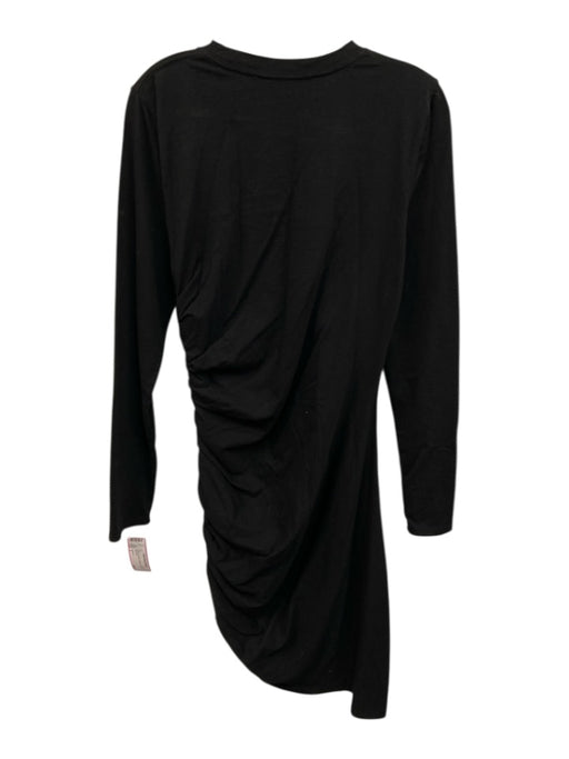Veronica Beard Jeans Size S Black Cotton gathered side Long Sleeve Midi Dress Black / S