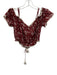 Poupette St. Barth Size XS Red, Pink & White Cotton Off Shoulder Printed Top Red, Pink & White / XS
